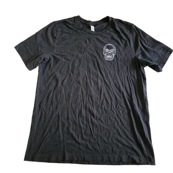 Bella+Canvas T Shirt Men XL Black Lucky Bastard Saloon Skull Graphic Print Boho - Picture 1 of 12